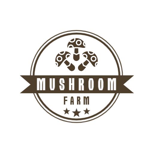 Rustic Brown Mushroom Design for Farm Branding Logo Template
