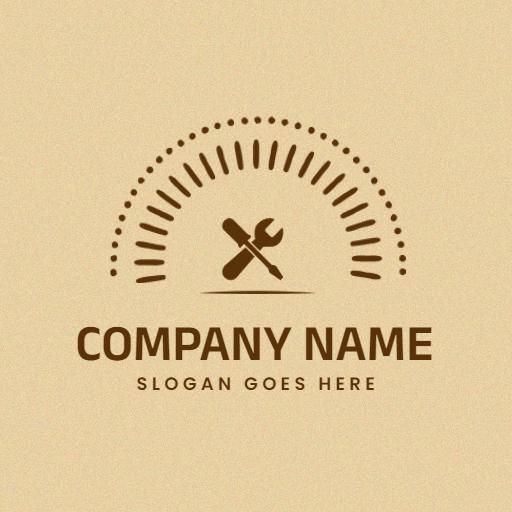 Rustic Brown Tool Design Showcasing Workshop Skills Logo Template