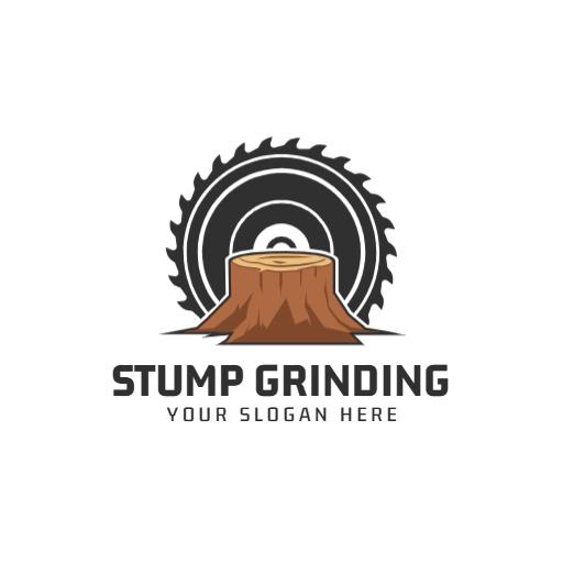 Rustic Brown Tree Stump Design for Stump Grinding Logo Template