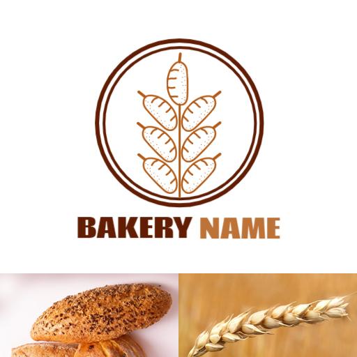 Rustic Brown Wheat Design Celebrating Artisan Bakery Logo Template