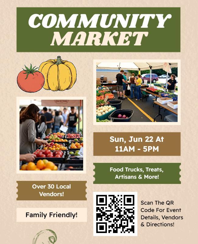 Rustic Community Farmers Market Flyer Template