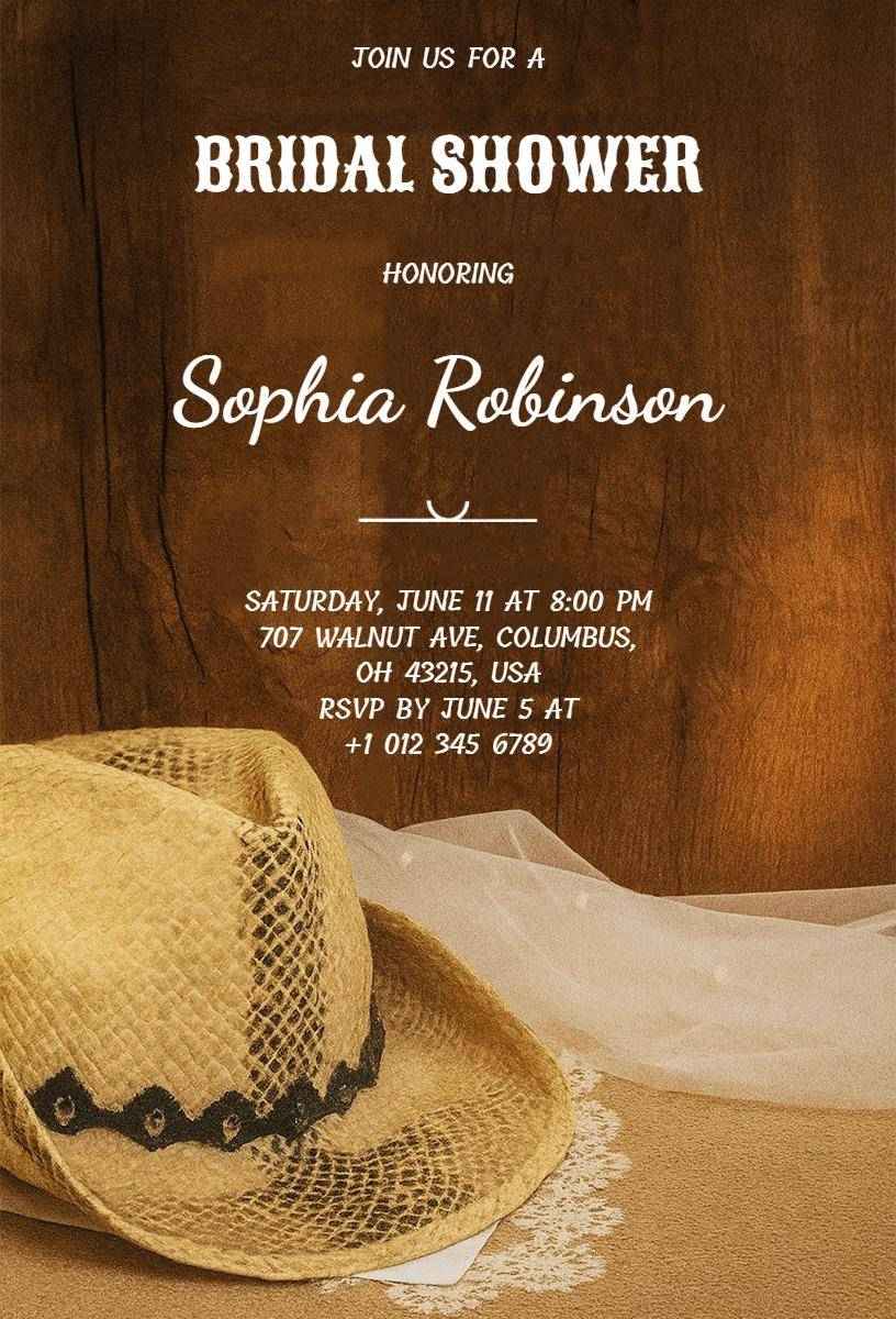 Rustic Country Charm Bridal Shower Celebration Invitation Template