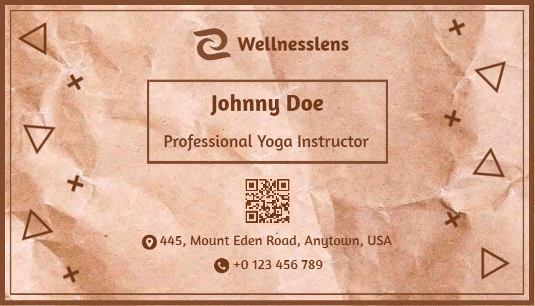 Rustic Earthy Tone Wellness Yoga Instructor Business Card Template