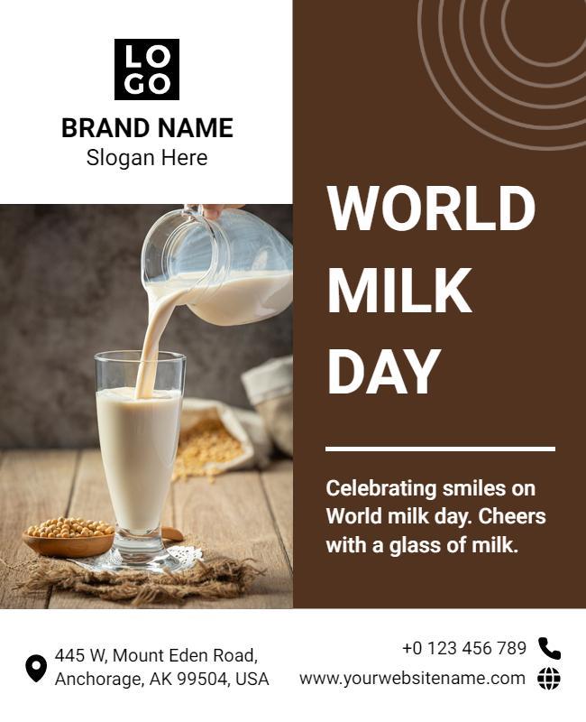 Rustic Earthy World Milk Day Celebration Poster Template