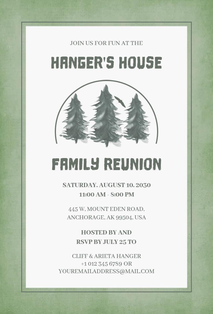 Rustic Family Gathering Outdoor Reunion Invitation Template