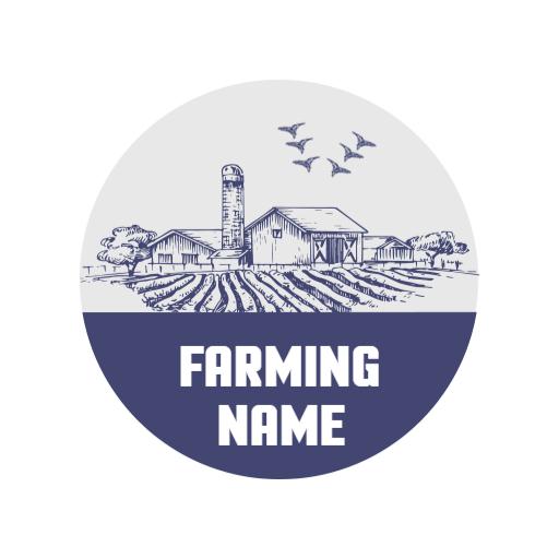 Rustic Farm Scene Sketch Illustrating Agricultural Life Logo Template