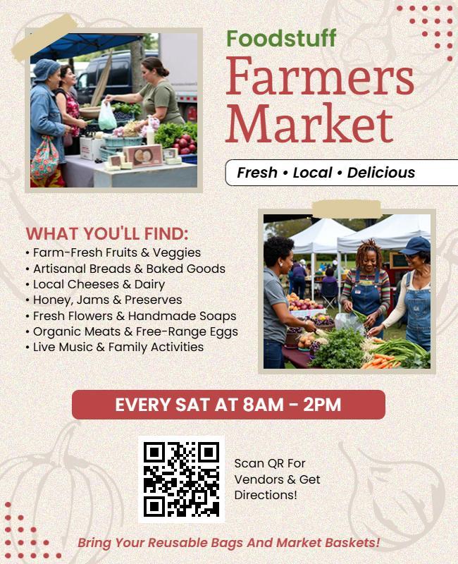 Rustic Foodstuff Farmers Market Weekend Event Flyer Template