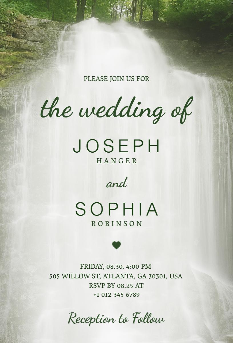 Rustic Greenery Nature Wedding Ceremony Invitation Template