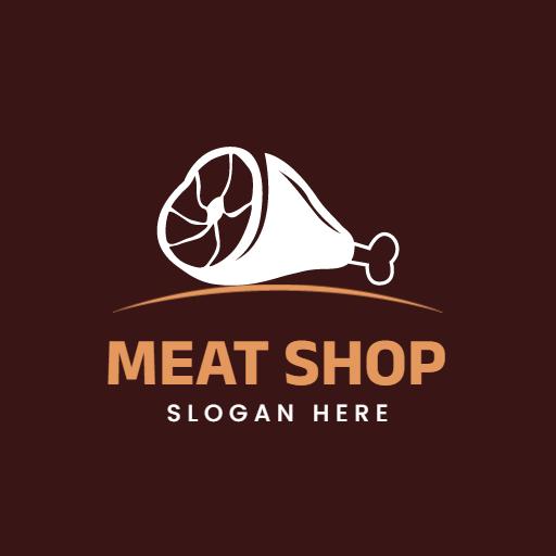Rustic Meat Shop Featuring Fresh Cuts on Dark Background Logo Template