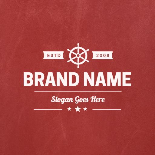 Rustic Red Background with Nautical Theme Vintage Logo Template