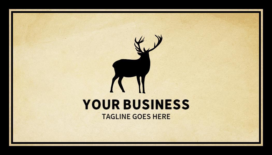 Rustic Vintage Antler Silhouette Business Card Template