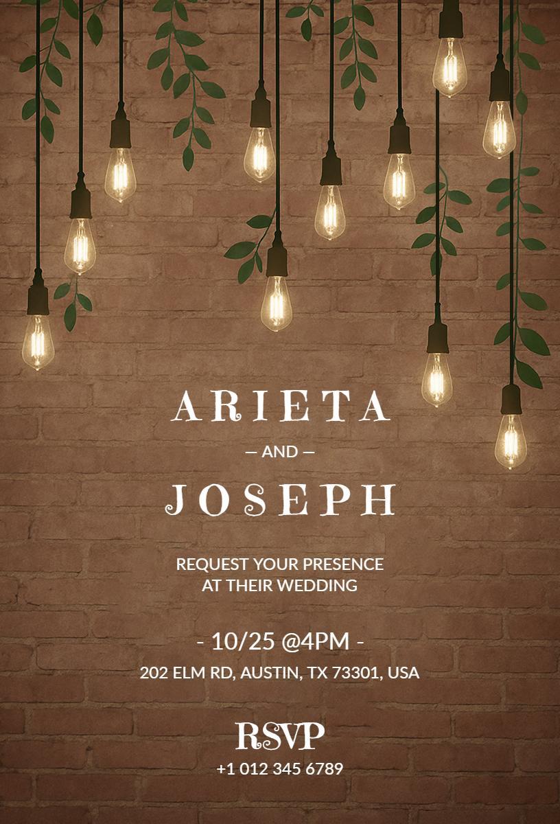 Rustic Vintage Wedding Celebration Romantic Invitation Template