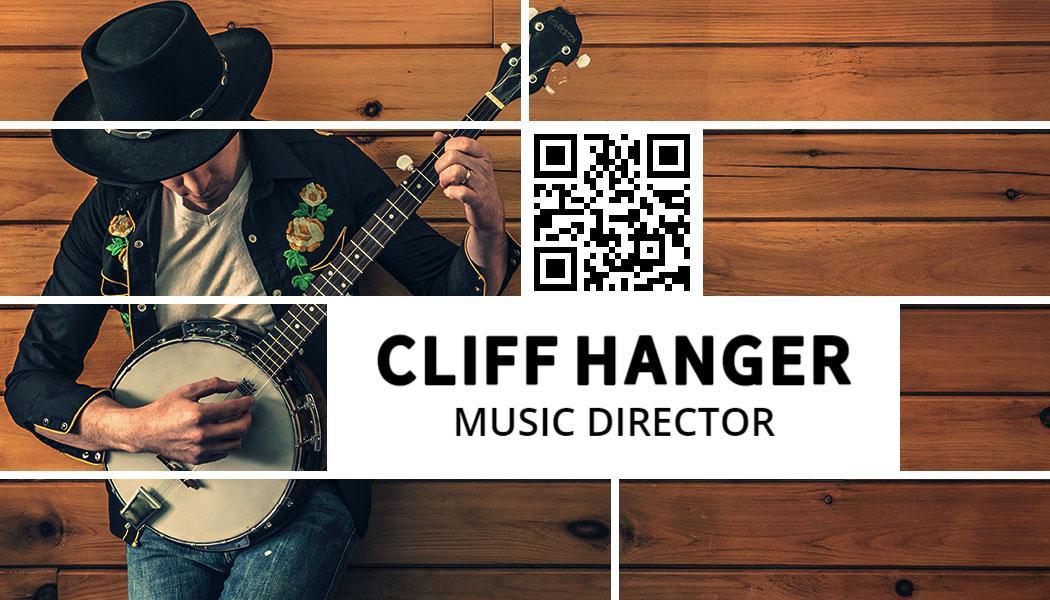 Rustic Wood Banjo Music Director Business Card Template