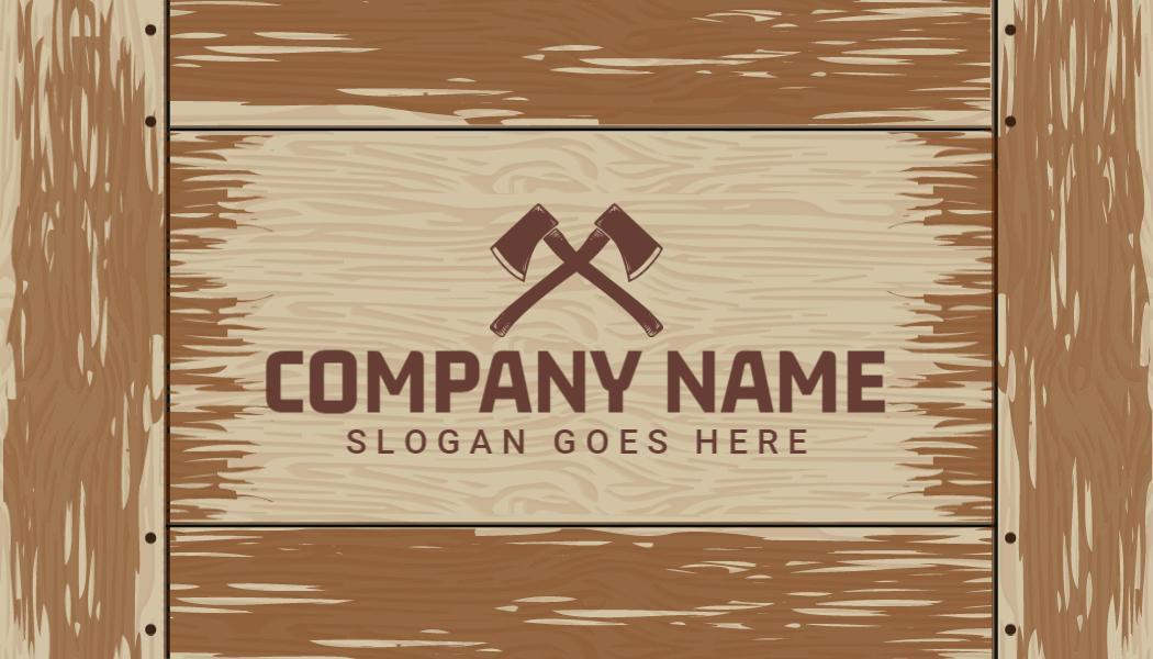 Rustic Woodwork Craftsman Brown Visiting Card Template