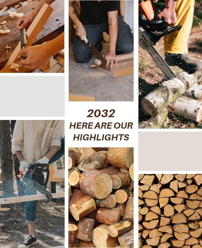 Rustic Woodworking Craftsman Highlights Newsletter Poster Template