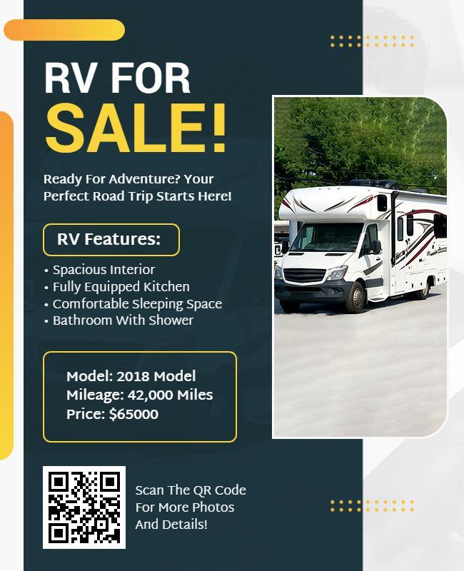 RV for Sale Promotional Flyer Template