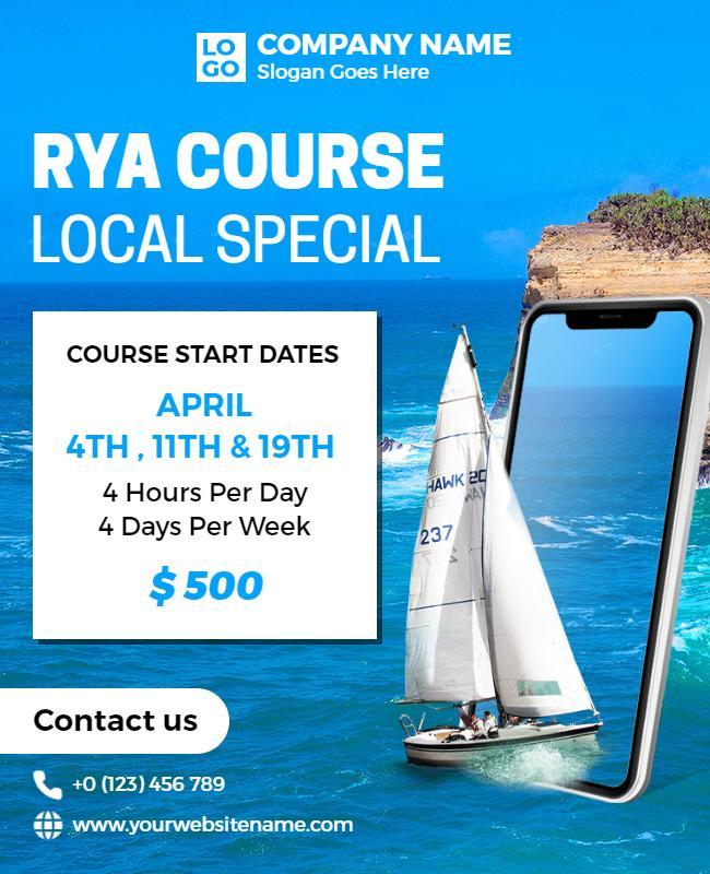 Rya Sailing Course Promotion Flyer Template