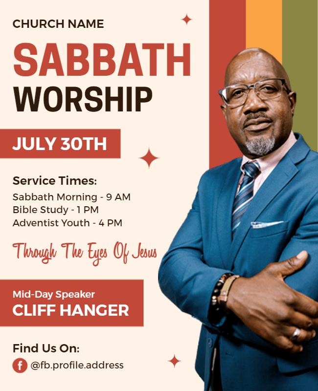 Sabbath Worship Event with Guest Speaker Flyer Template