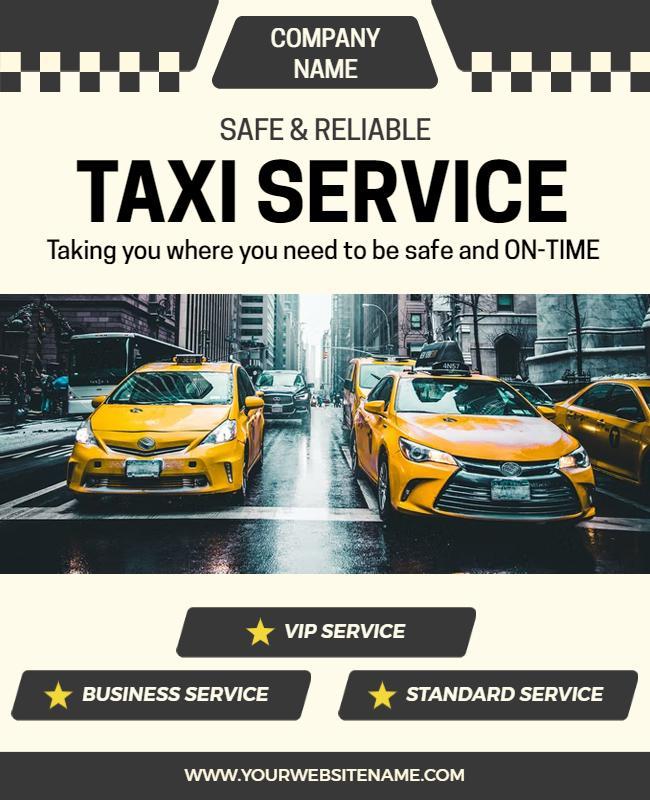 Safe and Reliable Taxi Service Flyer Template