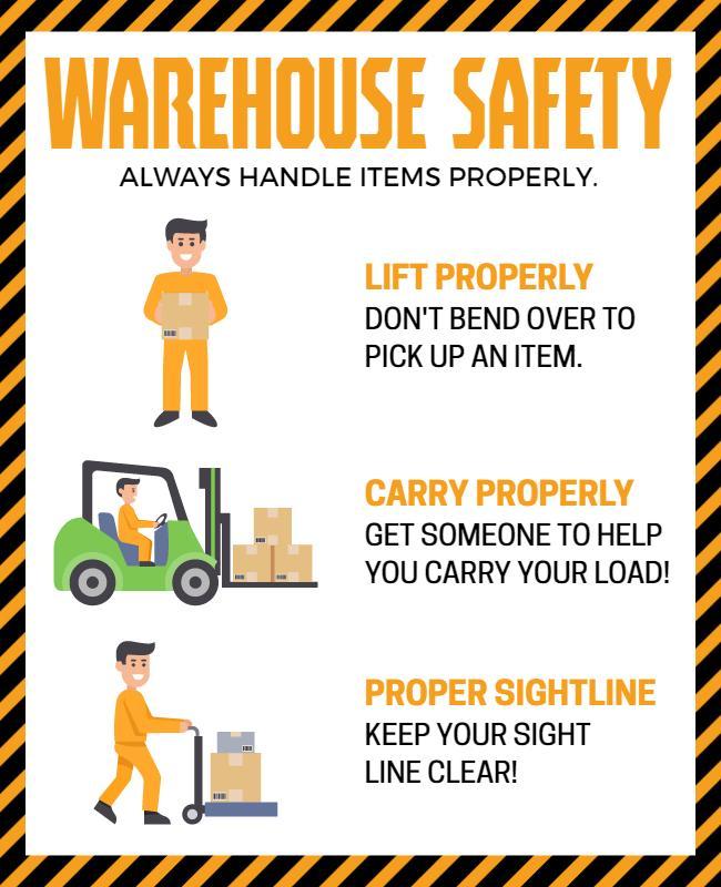 Safety Awareness for Warehouse Operations Guidance Poster Template