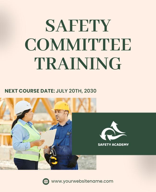 Safety Committee Training Event Flyer Template