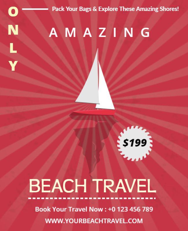 Sailing Adventure Beach Travel Flyer Template