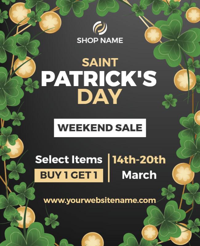 Saint Patricks Day Sale Promotion Flyer Template