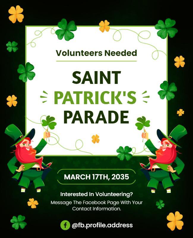 Saint Patricks Parade Volunteer Flyer Template