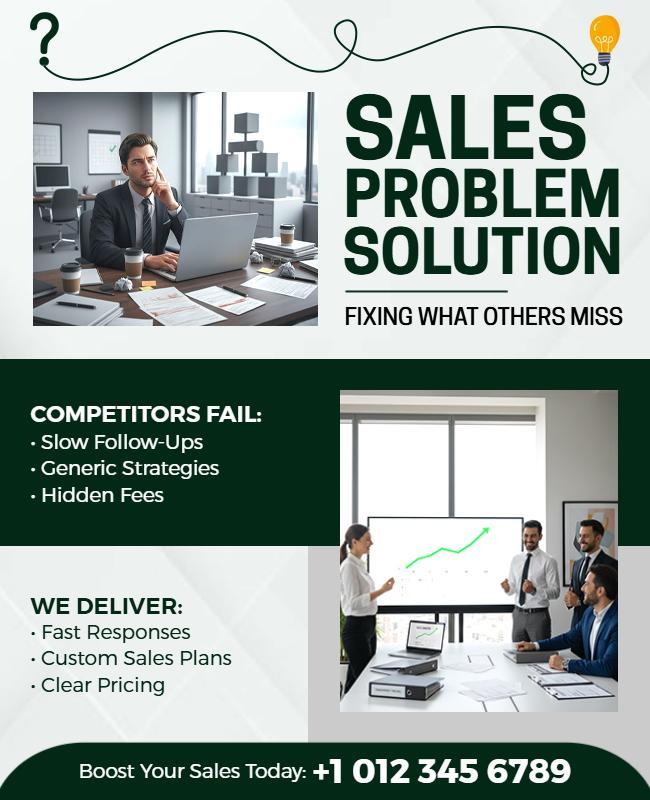 Sales Problem Solving Advertisement Flyer Template