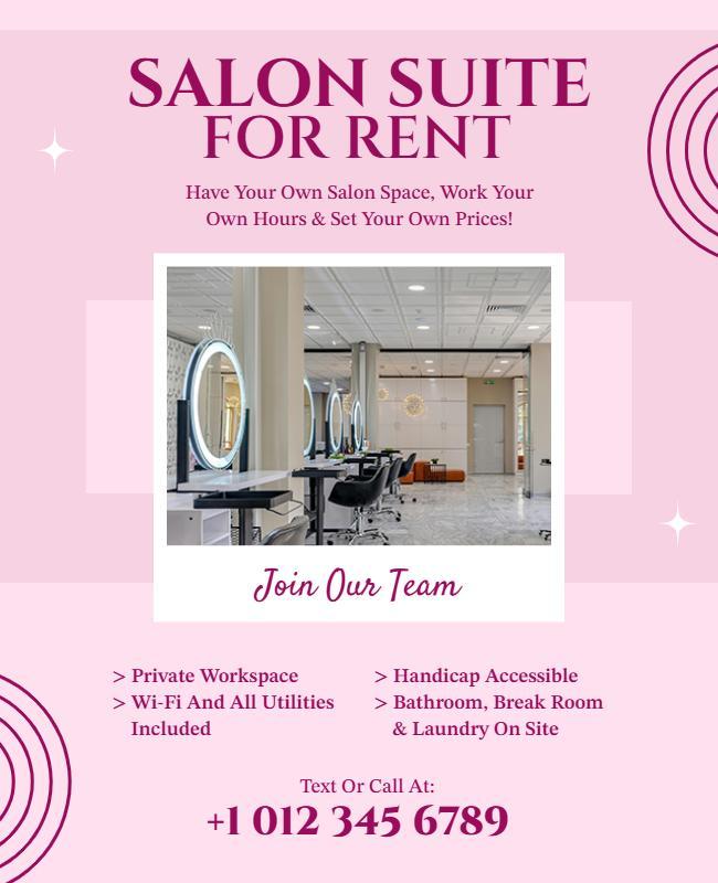 Salon Suite Rental Opportunity Poster Template