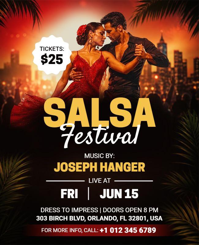 Salsa Dance Festival Event Flyer Template