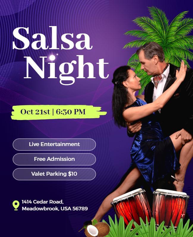 Salsa Dance Night Event Flyer Template