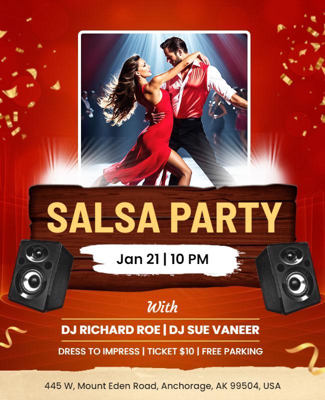 Salsa Dance Party Event Flyer Template