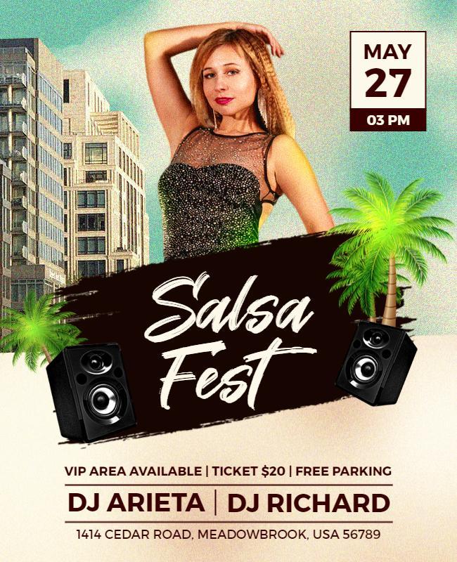 Salsa Festival with Live Dj Performances Flyer Template