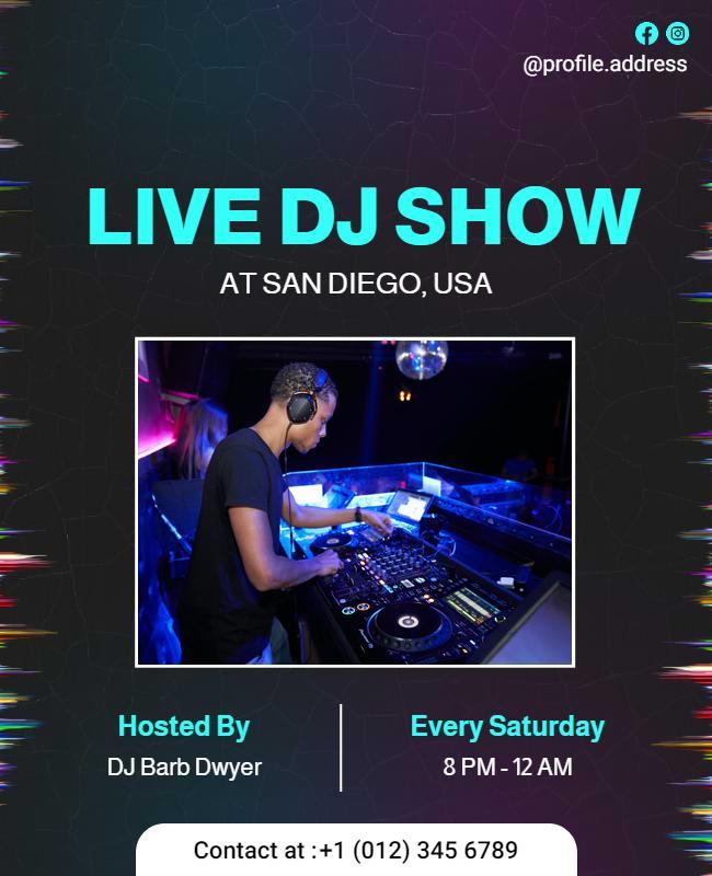 San Diego Live Dj Night Event Flyer Template