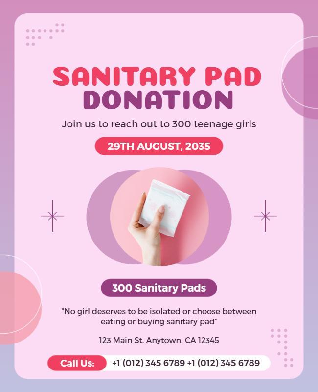 Sanitary Pad Donation Event Flyer Template