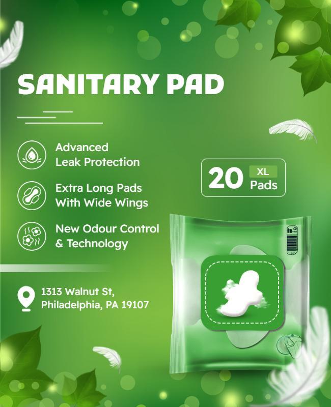 Sanitary Pad Product Promotion Flyer Template