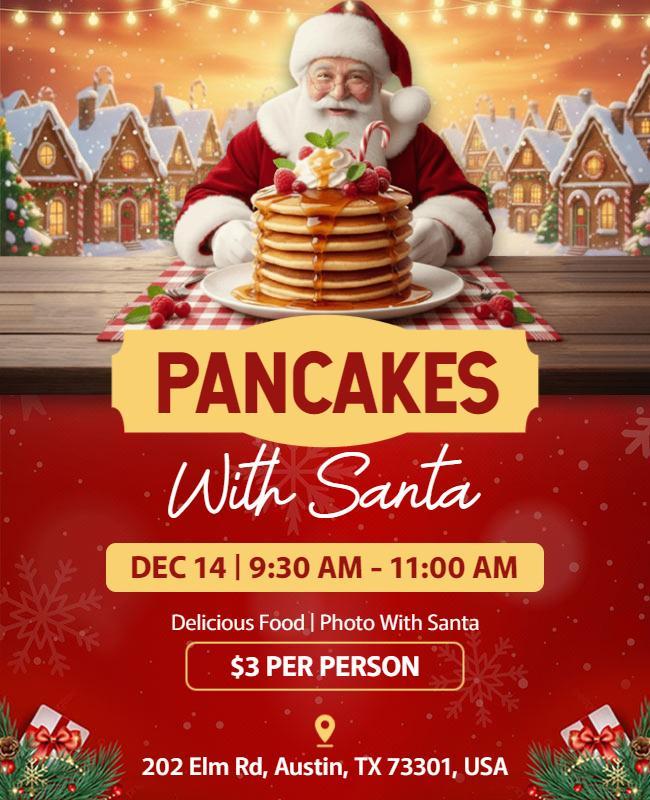 Santa Pancake Breakfast Event Flyer Template