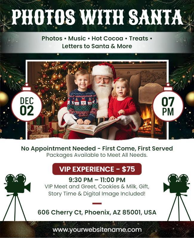 Santa Photo Meet and Greet Event Flyer Template