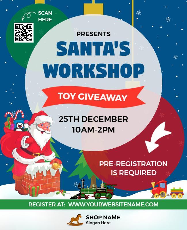 Santas Workshop Toy Giveaway Event Flyer Template