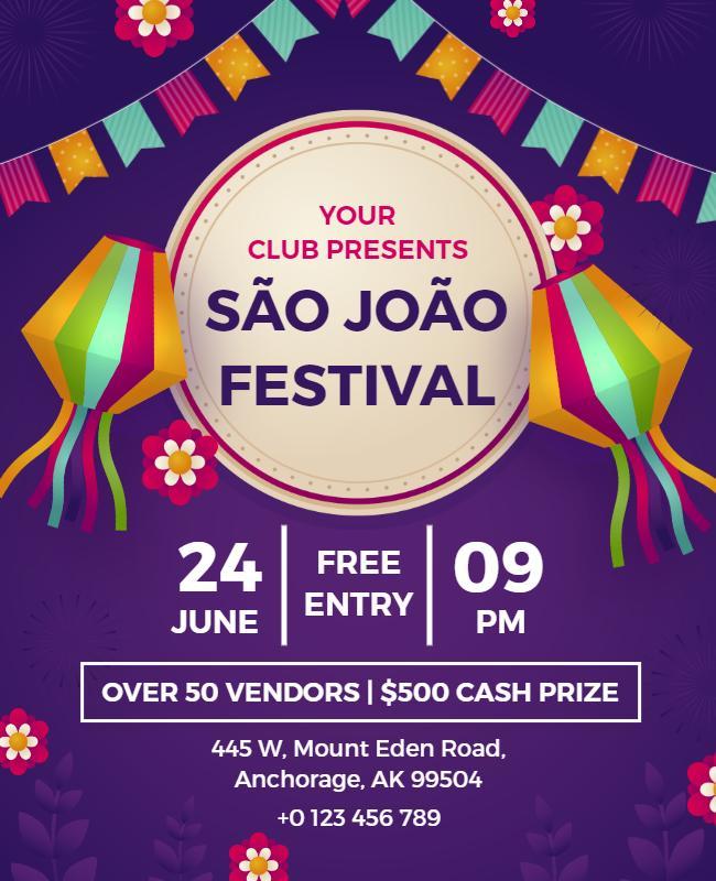 Sao Joao Festival Celebration Flyer Template