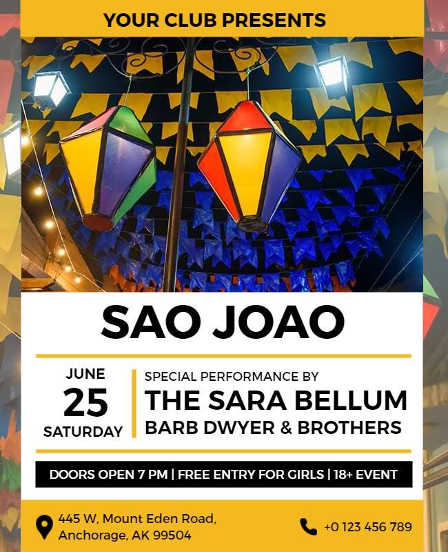 Sao Joao Festival Event Flyer Template