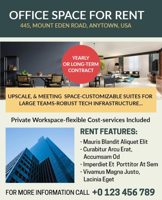 Satin Linen and White Rock Rent Flyer Template