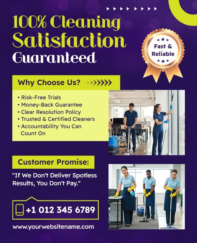 Satisfaction Guaranteed Cleaning Service Flyer Template