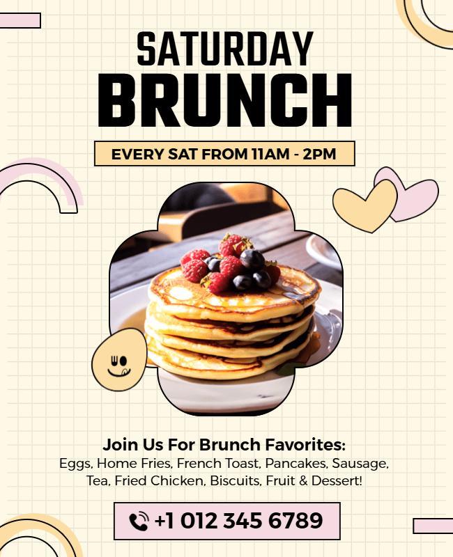 Saturday Brunch Event Promotion Flyer Template