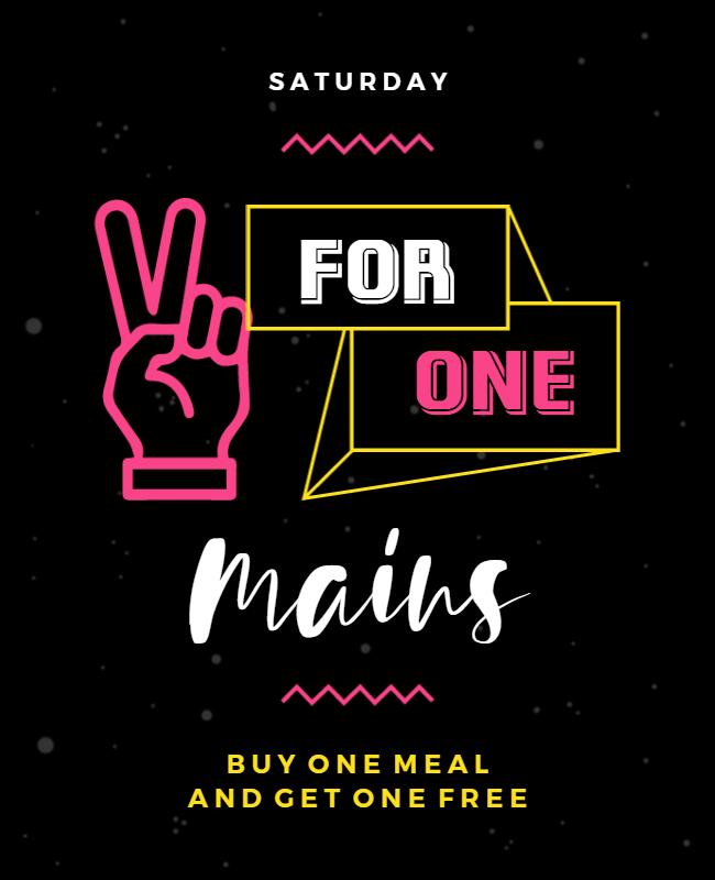 Saturday Buy One Get One Meal Flyer Template