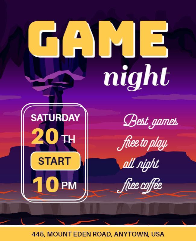 Saturday Game Night Event Flyer Template