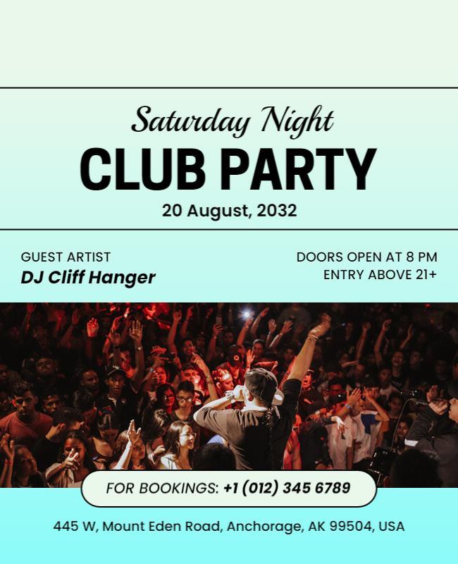 Saturday Night Club Party Event Flyer Template