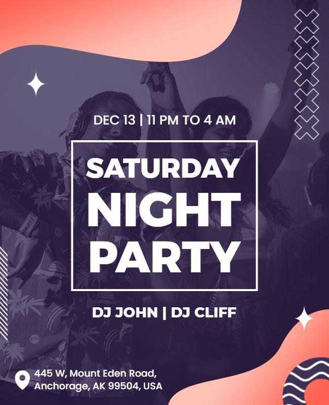 Saturday Night Club Party Flyer Template