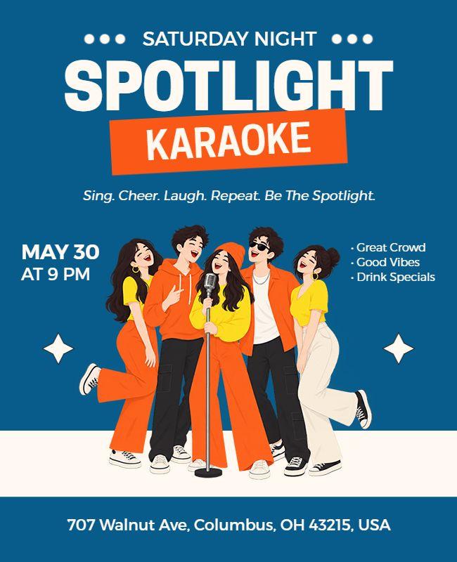 Saturday Night Karaoke Event Flyer Template